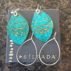 Silpada Earrings-2 pair-Silver & Turquoise